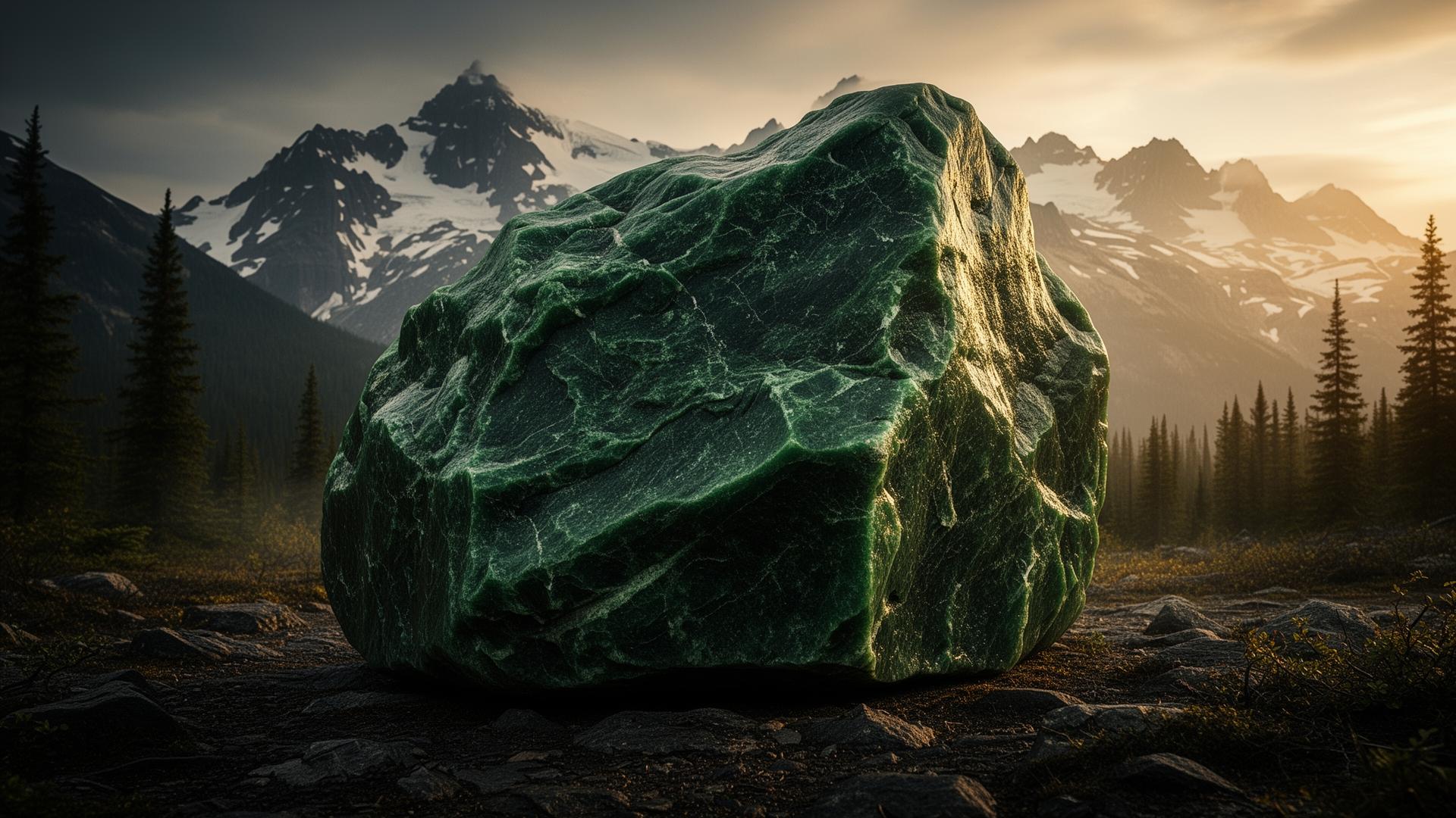 Raw Canadian nephrite jade boulder
